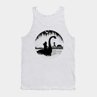 Bigfoot Loch Ness Monster Nessie Alien Silhouette Tank Top